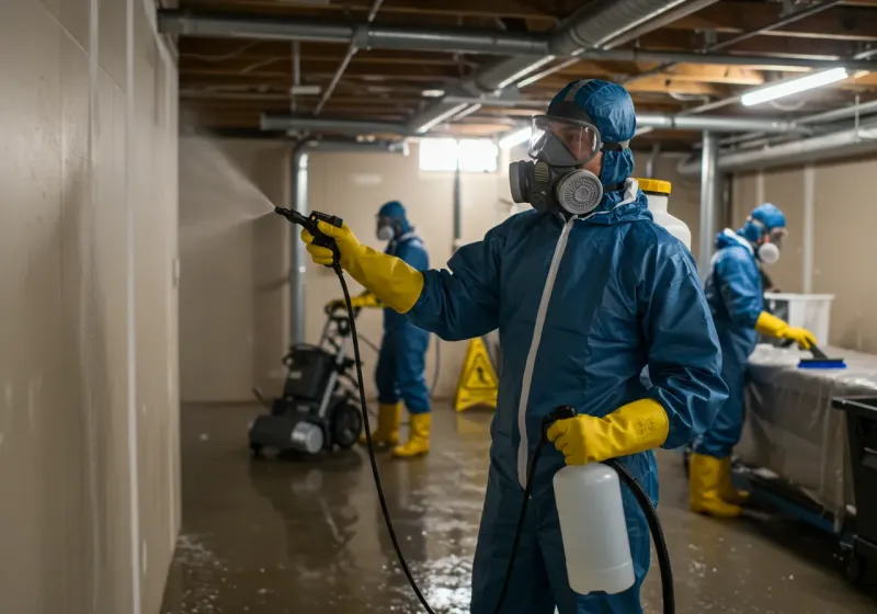 Basement Sanitization and Antimicrobial Treatment process in Sabina, OH