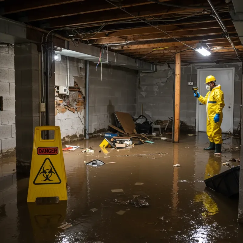 Flooded Basement Electrical Hazard in Sabina, OH Property